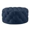 Homeroots 33" Navy Blue Linen Tufted Round Cocktail Ottoman 568054 - alternate 8