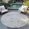 Homeroots 8' Beige Brown And Green Round Oriental Washable Indoor Outdoor Area Rug 598018 - alternate 7