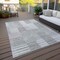 Homeroots 8' X 10' Silver Gray And Ivory Striped Washable Indoor Outdoor Area Rug 581674 - alternate 9