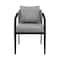 Armen Living Palma Outdoor Patio Dining Chairs in Aluminum and Wicker with Gray Cushions - Set of 2 LCPFSIGR - alternate 8