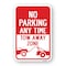 Signmission No Parking Anytime Tow-away Zone, Heavy-Gauge Aluminum, 18" x 24", A-1824-25062 A-1824-25062 - alternate 1