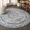 Jonathan Y Modern Persian Vintage Medallion Light Gray/Navy 8 ft Round Area Rug MDP106B-8R - alternate 1