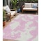 Homeroots 5' X 8' Pink And Ivory Abstract Washable Indoor Outdoor Area Rug 614558 - alternate 1