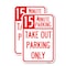 Signmission 15 Minutes Parking Take Out Parking Only, 18'' X 24'' 2 Signs, Heavy Gauge Aluminum, 2PK A-1824-2PACK-24591 - alternate 1