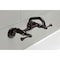 Kingston Brass Double-Handle Wall Mount Bar Faucet, Oil Rubbed Bronze KS312ORB - alternate 3