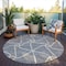 Homeroots 8' Gray And Ivory Round Geometric Washable Indoor Outdoor Area Rug 612877 - alternate 8