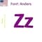 Aacc Self-Adhesive Vinyl Letter: Z, Scale: 4.5 in. Color: Purple Font: Anders by, 24PK AACC-Anders-UZ-Purple-I4.5x24 - alternate 1