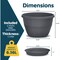 Lifemaster 10-Inch Whiskey Barrel Planters, Durable Plastic Pots with Drainage and Saucer, 2PK LMPBP2GRY2 - alternate 5