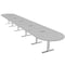 Skutchi Designs 22 Person Conference Table With Power Unit | 22' Racetrack Table | Harmony Series HAR-RAC-48X264-T-U779-ESIL - alternate 1
