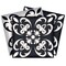 Homeroots 12" X 12" Black and White Quatro Peel and Stick Removable Tiles 555903 - alternate 1