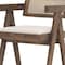 Homeroots 30" Off White and Brown Fabric and Solid Wood Low Back Bar Height Bar Chair 605935 - alternate 4