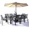 Leisuremod Chelsea Aluminum Outdoor Dining Table 87 With 8 Chairs and Cushions, Light Grey CC20-T87BL-8LGR - alternate 1