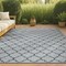 Jonathan Y Arabesque Ogee Trellis Gray/Teal 3 ft. x 5 ft. Indoor/Outdoor Area Rug SMB122B-3 - alternate 1