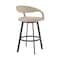 Armen Living Ramona 30in Swivel Bar Stool with Matte Black Iron and Beige Faux Leather LCRASWBABLKBG30 - alternate 8