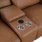 Homeroots Chestnut Italian Leather Power Reclining U Shaped Ten Piece Corner Sectional With Console 634694 - alternate 9