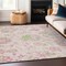 Homeroots 9' X 12' Pink Blush And Artichoke Green Floral Washable Indoor Outdoor Area Rug 589492 - alternate 9