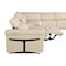 Homeroots Beige Italian Leather Modular L Shaped Seven Piece Corner Sectional With Console 534848 - alternate 9