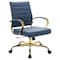 Leisuremod Benmar Leather Office Chair with Gold Frame, Navy Blue BOG19BUL - alternate 1