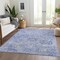Homeroots 8' X 10' Sky Blue Ivory And Gray Damask Washable Indoor Outdoor Area Rug 603788 - alternate 7
