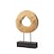 Homeroots 19" Brown and Black Wood Log Cross Section Tabletop Sculpture 392397 - alternate 1
