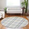 Homeroots 8' Silver And Gray Round Plaid Washable Indoor Outdoor Area Rug 601370 - alternate 7
