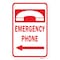 Signmission Emergency Phone W/ Left Arrow Sign, Heavy-Gauge Aluminum, 18" x 24", A-1824-25323 A-1824-25323 - alternate 3