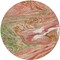 Homeroots 8' Coral Green And Ivory Round Abstract Washable Indoor Outdoor Area Rug 602619 - alternate 8