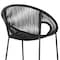 Homeroots 40" Black Metal Low back Outdoor Counter Height Bar chair with Footrest 490220 - alternate 5