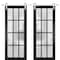 Sartodoors Sturdy Double Barn Door with Frosted Glass 12 Lites, Felicia 3312 Matte Black, 13FT Rail Hangers H FELICIA3312DB-S-BLK-48 - alternate 1