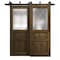 Sartodoors Sliding Closet Barn Bypass Doors 64 x 84 inches, Ego 5011 Marble Oak, Modern 6.6ft Rails Hardware EGO5011BBB-DMR-6484 - alternate 1