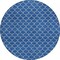 Homeroots 8' Blue And Ivory Round Geometric Washable Indoor Outdoor Area Rug 596179 - alternate 8