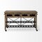 Homeroots Brown Solid Wood Top Kitchen Island With Two Tier Black Metal Rolling 380617 - alternate 8