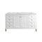 James Martin Vanities Chicago 60 in. Double Vanity, Glossy White, w/ 3 CM Carrara Marble Top 503-V60D-GW-3CAR - alternate 1