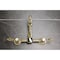 Kingston Brass Two-Handle Wall Mount Bridge Kitchen Faucet, Polished Brass KS1262TAL - alternate 4