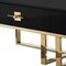Homeroots 47" Black And Gold Stainless Steel Coffee Table With Two Drawers 543868 - alternate 7