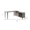 Homeroots 65" Gray and Black L Shape Writing Desk 491497 - alternate 6