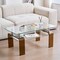 Homeroots 39" Clear and Brown Glass Coffee Table With Shelf 635701 - alternate 8