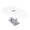 Skutchi Designs Boval Conference Table With Power Unit, 48 in W, 84 in L, White HAR-BOVL-48X84-DOU-W960-ESIL - alternate 1
