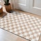 World Rug Gallery Beige Block Shag Area Rug 2 ft x 3 ft Beige WR118BEIGE2X3 - alternate 1