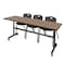 Regency Kobe Flip-Top Training Nesting Table W/ 2 M Stack Chairs, 84 in W, 24 in L, Noble Oak MKFT8424NO47BK - alternate 1