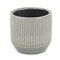 Homeroots 6in Gray Striped Ceramic Indoor Outdoor Round Pot Planter 487434 - alternate 1