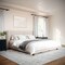 Martha Stewart Kay King Upholstered Platform Bed w/Channel Stitched Wingback Headboard/Cushioned Siderails, Beige TW-3WDB03-K-BG-MS - alternate 9