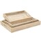 Homeroots Set of Three White Rectangular Solid Wood Handmade Serving Tray With Handles 526349 - alternate 1