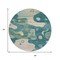 Homeroots 8' Teal Blue Ivory And Beige Round Abstract Washable Indoor Outdoor Area Rug 630611 - alternate 5