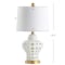 Jonathan Y Quatrefoil Fretwork 20.5" Pierced Ginger Jar Ceramic/Metal LED Table Lamp, White JYL6210A - alternate 9