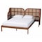 Baxton Studio Cascadia Mid-Century Modern Walnut Brown Wood Queen Size Wingback Platform Bed 252-13900-ZORO - alternate 1