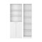 Homeroots Set of Two White Wood Five Tier Modular Bookcase with Two Doors, 2PK 546635 - alternate 1