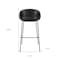 Homeroots Set of Two 30" Black Faux Leather and Steel Low Back Bar Height Bar Chairs 544688 - alternate 8