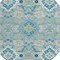 Homeroots 8' Teal Blue Green And Ivory Round Oriental Washable Indoor Outdoor Area Rug 597712 - alternate 7