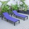 Leisuremod Marlin Patio Chaise Lounge Chair with Black Aluminum Frame, Navy Blue, 2PK MLBL-77NBU2 - alternate 9